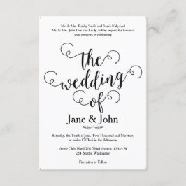 Bröllop i den grundläggande bröllopsinbjudan inbjudningar