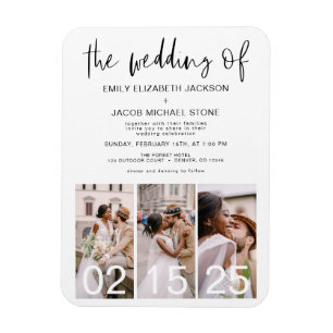 Bröllop i den minimalistiska moderna enkla magnet