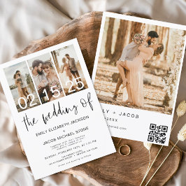 Bröllop i Eleganten Minimalistisk  för fotot QR-ko Inbjudningar