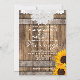 Bröllop i en inbjudan till Rustic Wood och Snöre