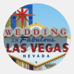 BRÖLLOP I FABULÖSA LAS VEGAS-MÄRKARE RUNT KLISTERMÄRKE