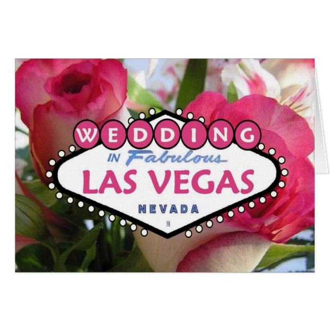 BRÖLLOP i Fabulous Las Vegas Card Hälsningskort (Framsidan Horizontal)