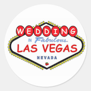 BRÖLLOP i Fabulous Las Vegas Cherry-logotyp Runt Klistermärke
