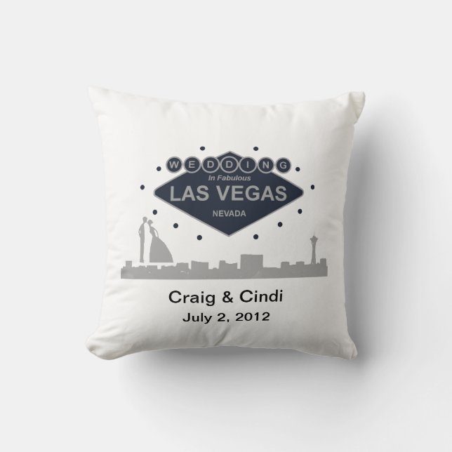 Bröllop i Fabulous Las Vegas Pillow Kudde (Framsida)