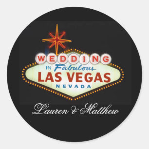 Bröllop i Fabulous Las Vegas Runt Klistermärke