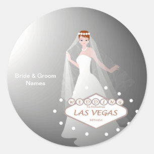 Bröllop i Fabulous Las Vegas ’Spotlight Bride’ St. Runt Klistermärke