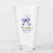 Bröllop i guld marinblå bog par namn