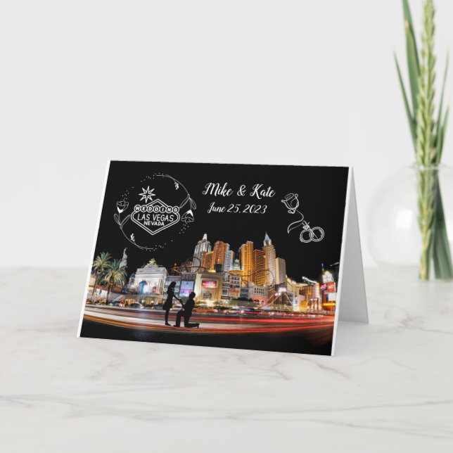 Bröllop i inbjudan till Las Vegas (Framsida)