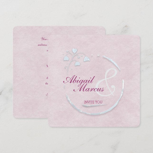 BRÖLLOP i KÄRLEK Inbjudningar (Fram/baksida)