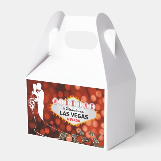 Bröllop i Las Vegas Favor Box Presentaskar (Framsidan Sidan)