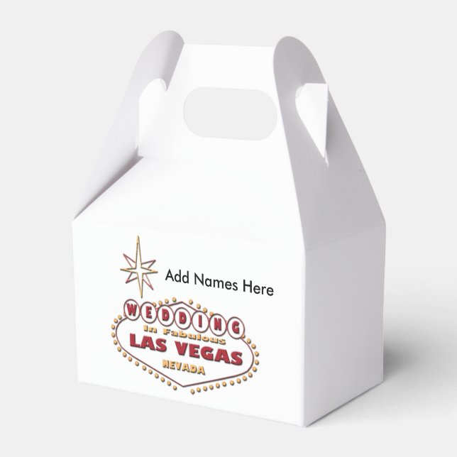 BRÖLLOP I LAS VEGAS GABLE FAVOR BOX PRESENTASKAR (Framsidan Sidan)