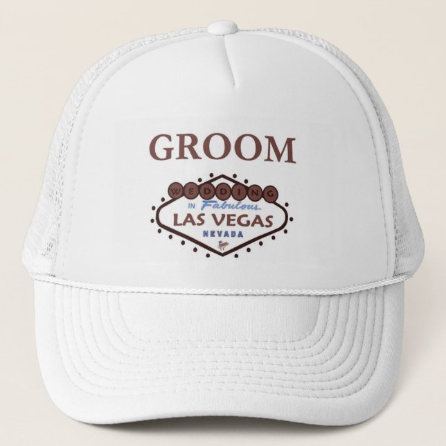 BRÖLLOP i Las Vegas Groom Cap Truckerkeps (Framsida)