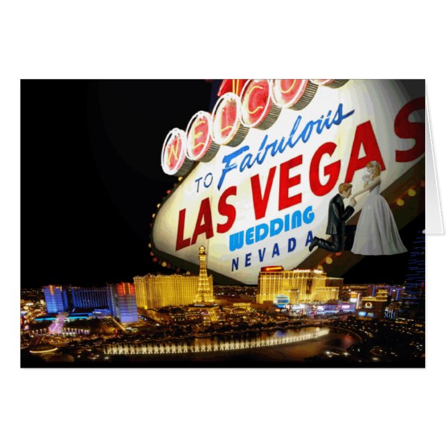 Bröllop i Las Vegas-kort Hälsningskort (Framsidan Horizontal)