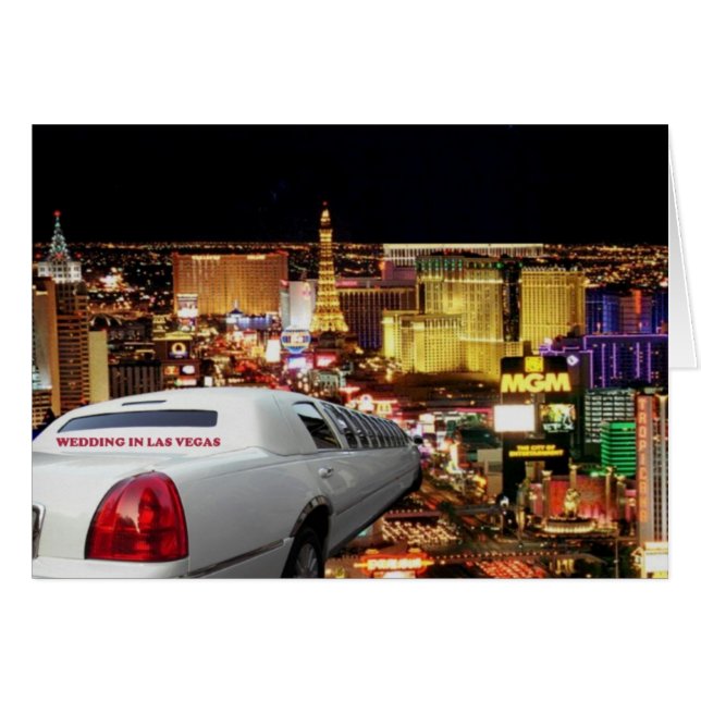 BRÖLLOP I LAS VEGAS LIMO Card Hälsningskort (Framsidan Horizontal)