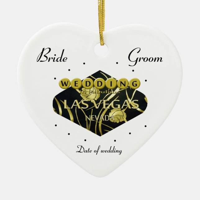 Bröllop i Las Vegas Personlig Ceramic Ornament (Framsidan)