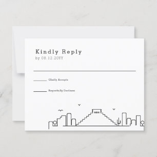Bröllop i Mexiko Stylized Skyline OSA Kort