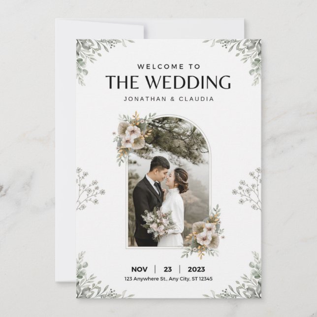 Bröllop i naturen inbjudningar (Framsida)