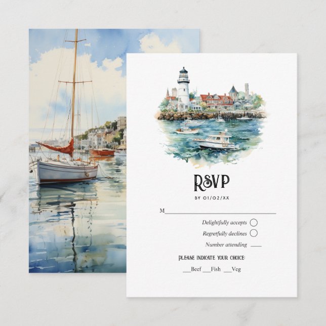 Bröllop i Newport, Rhode Island OSA Kort (Fram/baksida)