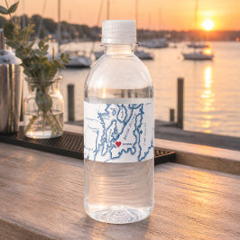 Bröllop i Newport Rhode Island Vattenflaskor Etikett
