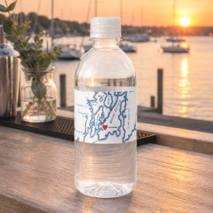 Bröllop i Newport Rhode Island Vattenflaskor Etikett