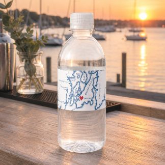 Bröllop i Newport Rhode Island Vattenflaskor Etikett