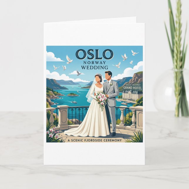 Bröllop i Oslo, Norge Inbjudan (Framsida)