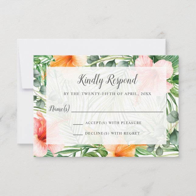 Bröllop i Paradise Tropical OSA Kort (Framsida)