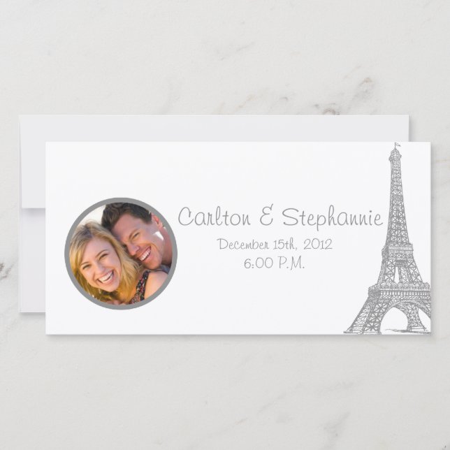 Bröllop i Paris fotoannonsering Meddelande (Framsida)