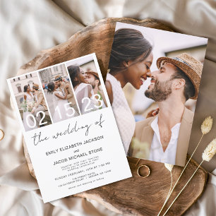 Bröllop i Photo Simple Minimalist White Inbjudningar