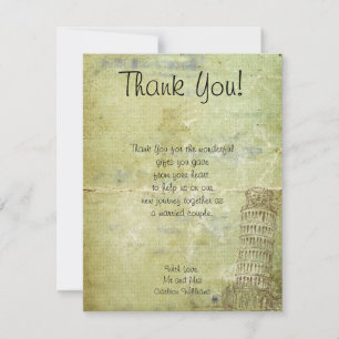 Bröllop i Pisa Flat Tack You Card Inbjudningar
