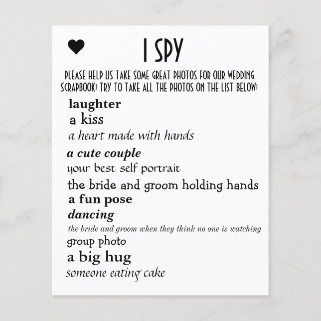 Bröllop I Spy (Framsida)