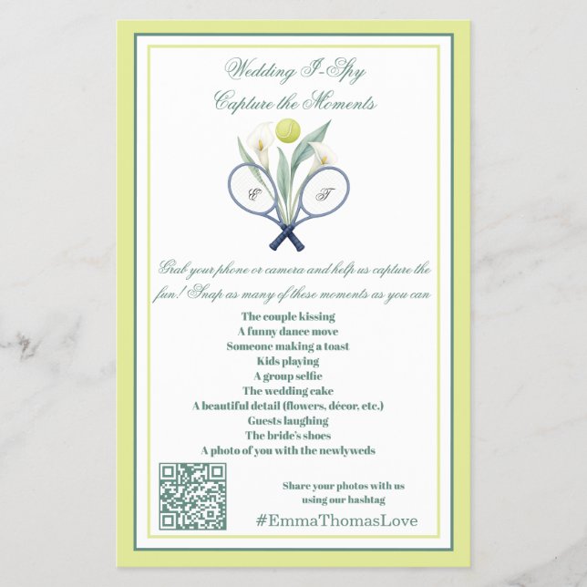 Bröllop I-Spy Photo Scavenger Hunt Card-Roligt Flygblad (Framsidan)