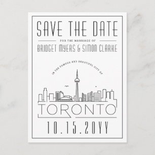 Bröllop i Toronto, Kanada Skyline Spara datumet Vykort