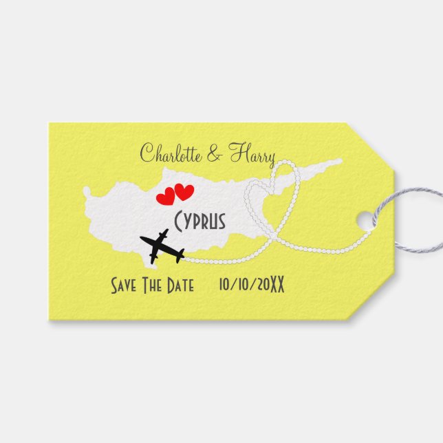 Bröllop i utlandet Cypern utom datum Presentetikett (Framsidan (Horisontell))