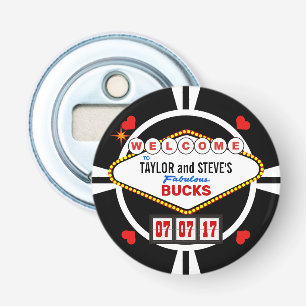 Bröllop i Vegas Casino Bucks Poker Chip Flasköppnare