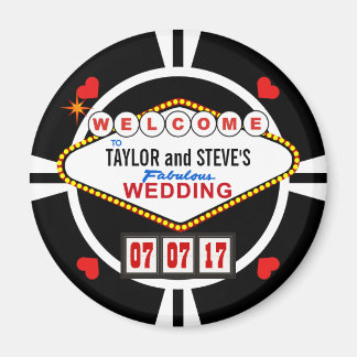 Bröllop i Vegas Casino Favor Poker Chip Magnet