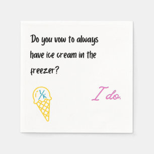 Bröllop Ice Cream Napkin Pappersservett