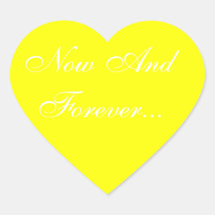 Bröllop Inbjudan Gult Hjärtformat Klistermärke