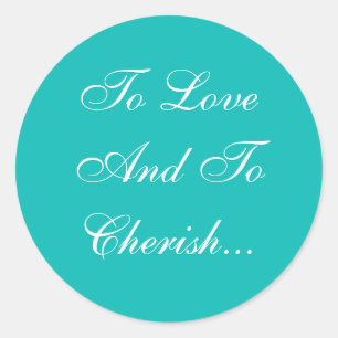 Bröllop Inbjudan Robin Egg Blue Runt Klistermärke