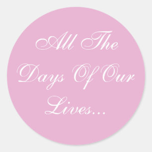 Bröllop Inbjudan Rosa Pearl Runt Klistermärke