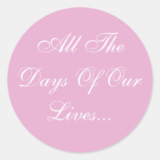 Bröllop Inbjudan Rosa Pearl Runt Klistermärke