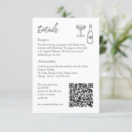 bröllop info om hand plockade för vismisk retro QR Tilläggskort