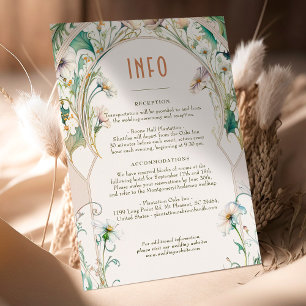 Bröllop Infoga INFO Daisy Art nouveau av Mucha Inbjudningar