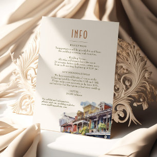 Bröllop Infoga INFO och detaljer New Orleans Invit Inbjudningar
