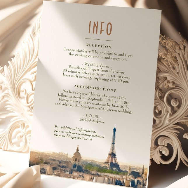 Bröllop Infoga INFO och information om Paris Frank Inbjudningar (Skapare uppladdad)