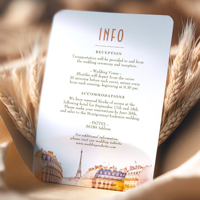Bröllop Infoga INFO och information om Paris Frank Inbjudningar (Skapare uppladdad)
