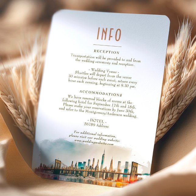 Bröllop Infoga INFO och New York-inbjudan Inbjudningar (Skapare uppladdad)