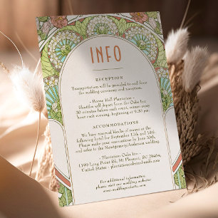 Bröllop Infoga INFO Vintage Art nouveau av Mucha I Inbjudningar