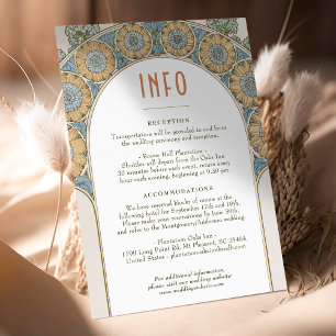 Bröllop Infoga INFO Vintage Art nouveau av Mucha I Inbjudningar