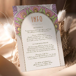 Bröllop Infoga INFO Vintage Art nouveau av Mucha I Inbjudningar